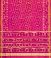 Pink Handloom Rajkot Patola Ikat Silk Saree With Tie & Dye Motifs-IK0505