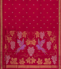 Red Handloom Uppada Silk Saree With Buttas & Meena Pallu-UP0348