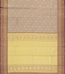 Taupe Woven Tissue Silk Saree With Floral Zari Motifs-KA15563