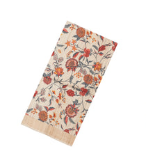Cream Printed Tussar Silk Saree With Kalamkari Motifs-TU3593