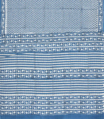 Steel Blue Printed Jaipur Cotton Saree With Border-JC1843