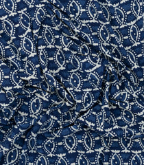 Dark Blue Woven Jaipur Cotton Saree With Printed Floral Motifs-JC1425