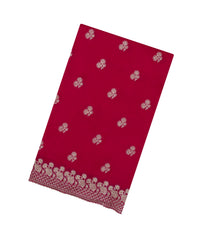 Red Woven Synthetic Blended Saree With Embroidered Motifs-EN2034