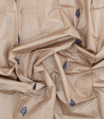 Taupe Woven Tussar Silk Saree With Mango Buttas-TU3239