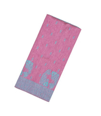 Dusty Pink Woven Art Linen Saree With Floral Motifs