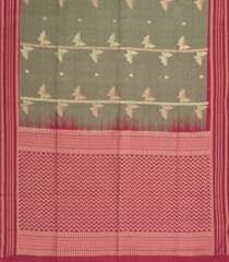 Dark Beige Woven Art Dupion Saree With Butterfly Motifs & Contrast Border-BL4941