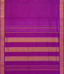 Purple Handloom Vairaoosi Kanchipuram 9 Yards Silk Saree With Zari Border-KA13413