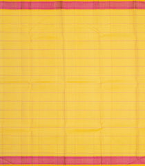 Yellow Handloom Kanchipuram Silk Saree With Silk Checks & Buttas-KA13156
