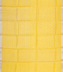 Yellow Woven Pure Organza Silk Saree With Stripes-KS1125