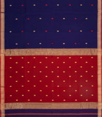 Violet Handloom Maheswari Silk Cotton Saree With Buttas & Zari Border-SC4862