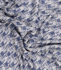 Grey Printed Chanderi Cotton Saree With Floral Motifs-CC1439