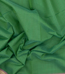 Light Green Handloom Silk Cotton Saree With Stripes & Contrast Border-SC3986
