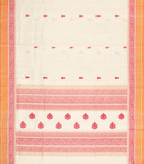 Off White Handloom Silk Cotton Saree With Buttas-SC4327