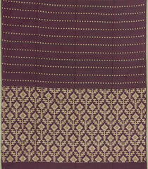Dark Brown Handloom Bengal Cotton Saree With Floral Motifs-BG1988