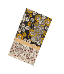 Black Woven Kalamkari Printed Cotton Saree