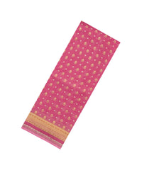 Pink Printed Chanderi Cotton Saree With Floral Motifs-CC1733