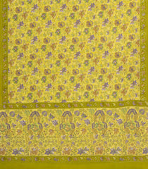 Light Green Printed Crepe Silk Saree With Floral Motifs-PS0883
