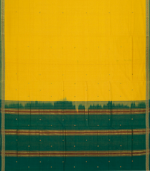 Mustard Woven Kadapa Cotton Saree With Buttas & Contrast Border-KN0662