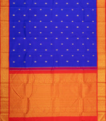 Blue Handloom Korvai Kanchipuram Silk Saree With Buttas-KA15961