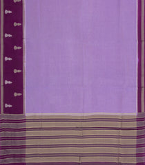 Lavender Woven Blended Viscose Saree With Contrast Border-BL5618