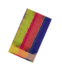 Multicolor Handloom Silk Cotton Saree With Stripes-SC4626