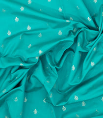 Turquoise Woven Blended Aura Saree With Zari Buttas & Zari Border-BL5798