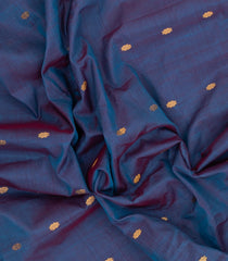 Steel Blue Handloom Gadwal Silk Cotton Saree With Buttas-GA0357