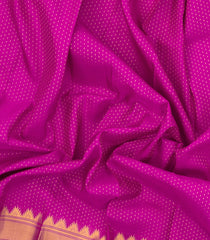 Magenta Handloom Kanchipuram Silk Saree With Floral Motifs-KA14869