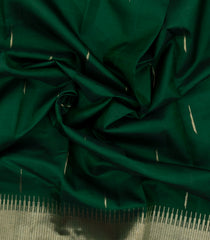 Dark Green Handloom Kanchipuram Silk Saree With Raindrop Buttas-KA14278