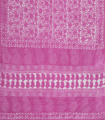 Bubblegum Pink Printed Jaipur Cotton Saree With Floral Motifs-JC1651