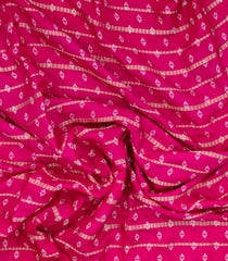 Hot Pink Printed Synthetics Dola Saree Zari Stripes-BL5286