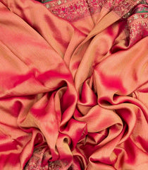 Magenta Handloom Silk Saree With Floral Motifs & Hand Embroidered Selvage-EN1731