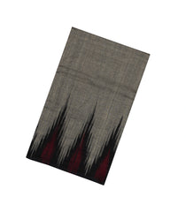 Grey Handwoven Orissa Cotton Saree With Tie & Dye Pallu-OR0921