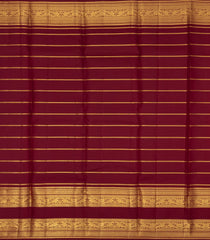 Maroon Handloom Kanchipuram Silk Saree With Zari Checks & Buttas-KA16908