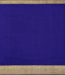 Brown Handloom Kanchipuram Silk Saree With Blue Border-KA14515