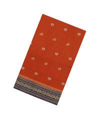 Red Woven Blended Viscose Saree With Zari Checks & Buttas -BL5581