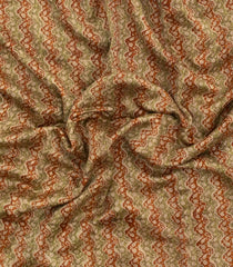 Rust Printed Chanderi Cotton Saree With Zari Border-CC1547
