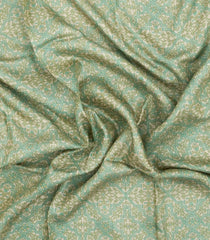 Cardamom Green Printed Pure Silk Saree With Floral Motifs-PS0771