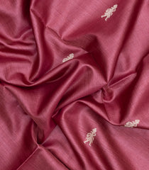 Dusty Pink Woven Tussar Silk Saree With Tribal Motifs-TU3498