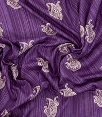 Lilac Printed Synthetics Dola Zari Lining With Jacquard Zari Border-BL5180