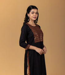 Black & Red Festive Embroidered Kurta-KR0858