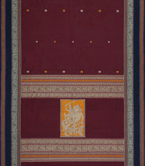 Maroon Handloom Kanchi Cotton Saree With Buttas-KC1786