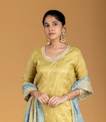 Lemon Yellow Embroidered Festive Kurta Set-RC5625