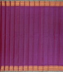 Peach Handloom Gadwal Silk Cotton Saree With Buttas & Contrast Border-GA0220