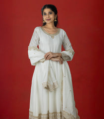 White Festive Embroidered Anarkali Set-RC5595