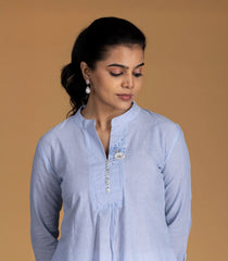 Powder Blue Casual Top-KR0829