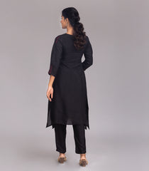 Black & Red embroidered Kurta Set-CO5008