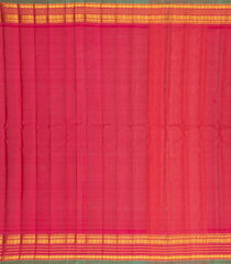 Orange Handloom Gadwal Silk Cotton Saree With Buttas & Contrast Border-GA0219