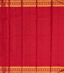 Black Handloom Korvai Kanchipuram Silk Saree With Crimson Border-KA12377