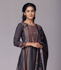 Black printed festive kurta set-RC5591